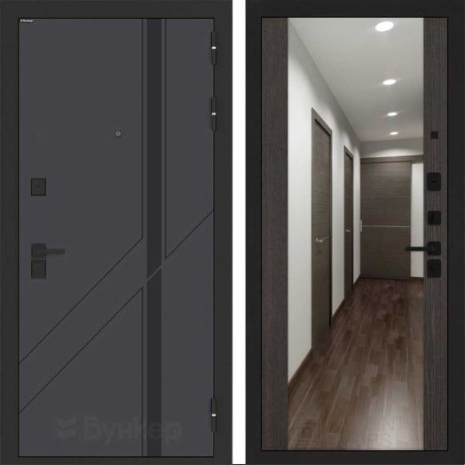 Входная дверь Бункер BN-12 - Зеркало максимум Венге