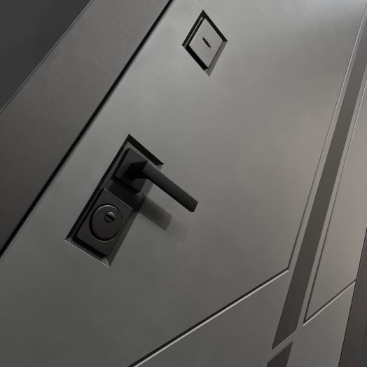 Входная дверь Бункер BN-12 - 32 Зеркало тонировка Белый софт рельеф