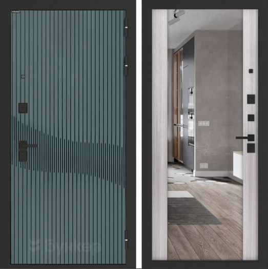 Входная дверь Бункер BN-13 - Зеркало максимум 
Сандал белый