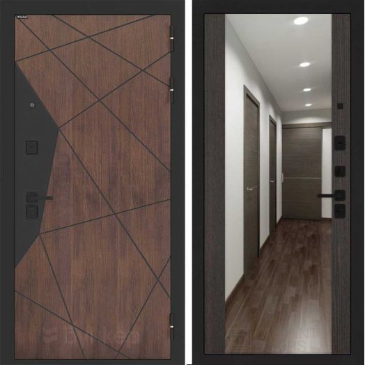 Входная дверь Бункер BN-14 - Зеркало максимум Венге