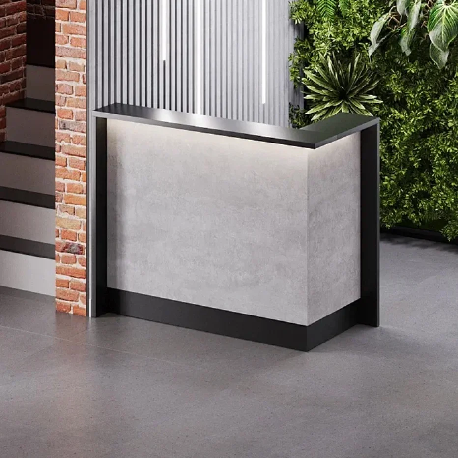 Ресепшн «Марсия» черный/цемент светлый