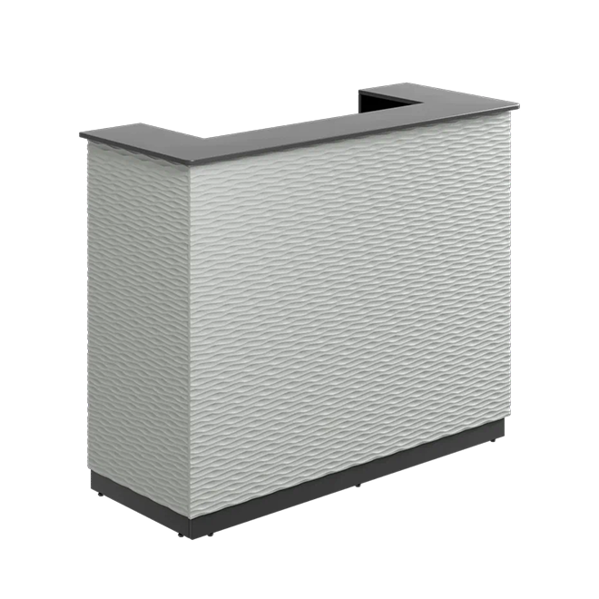 Ресепшн с фрезировкой рябь в МДФ пленке черный/фр.серый