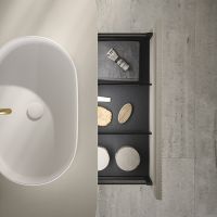 Комплект мебели №6 Oasis Naos 80х56x45 см подвесной тумба с двумя боковинами и топ схема 3