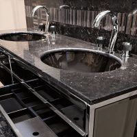 Комплект мебели №14 Oasis Academy напольная комсоль со столешницей и раковиной 160х53х200 см схема 5