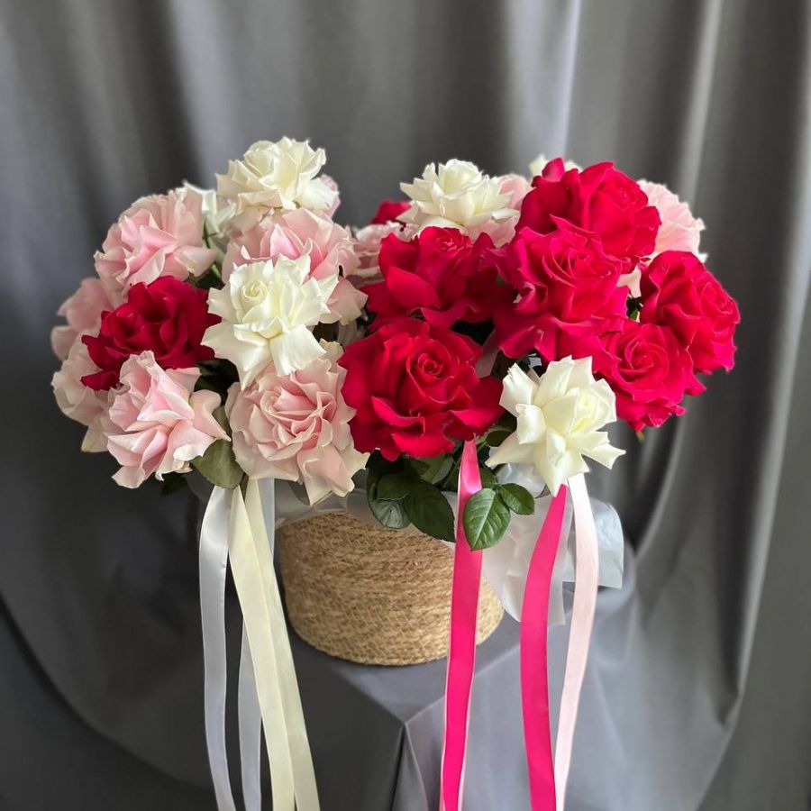 Роскошная корзина с Французскими розами