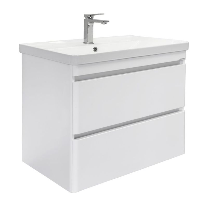 Тумба с умывальником "Валдай-80П2" белый матовый с раковиной COMFORTY 4480