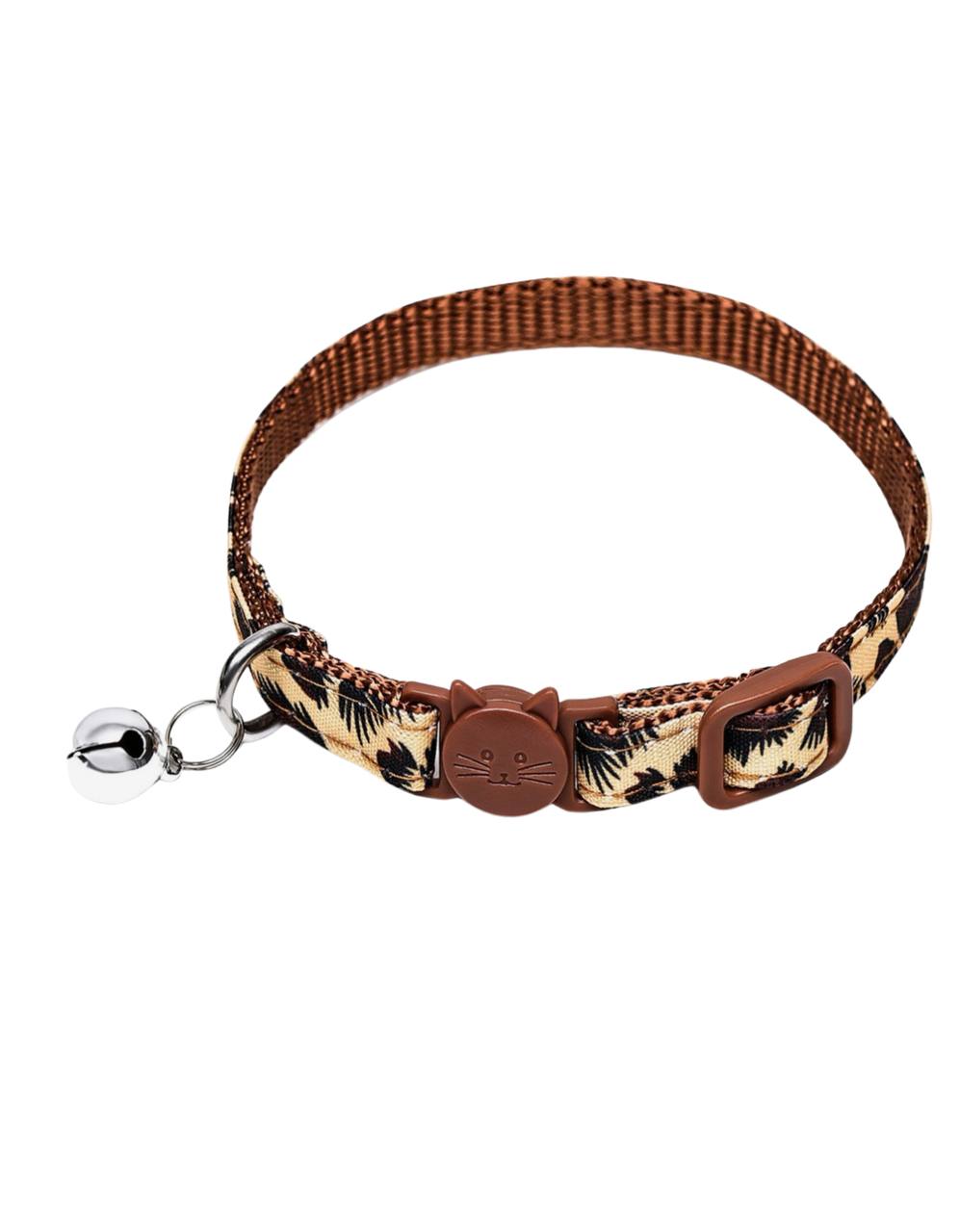 Ошейник кошачий с пряжкой в форме кошки, 26 х 1 см, бежевый