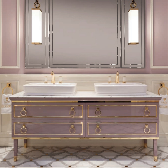 Комплект мебели №14 Oasis Lutetia 180х56х230 см напольная консоль с раковиной и столешницей ФОТО