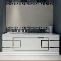 Комплект мебели напольный №18 Oasis Lutetia  137х56х77 см консоль со столешницей с накладной раковиной схема 3