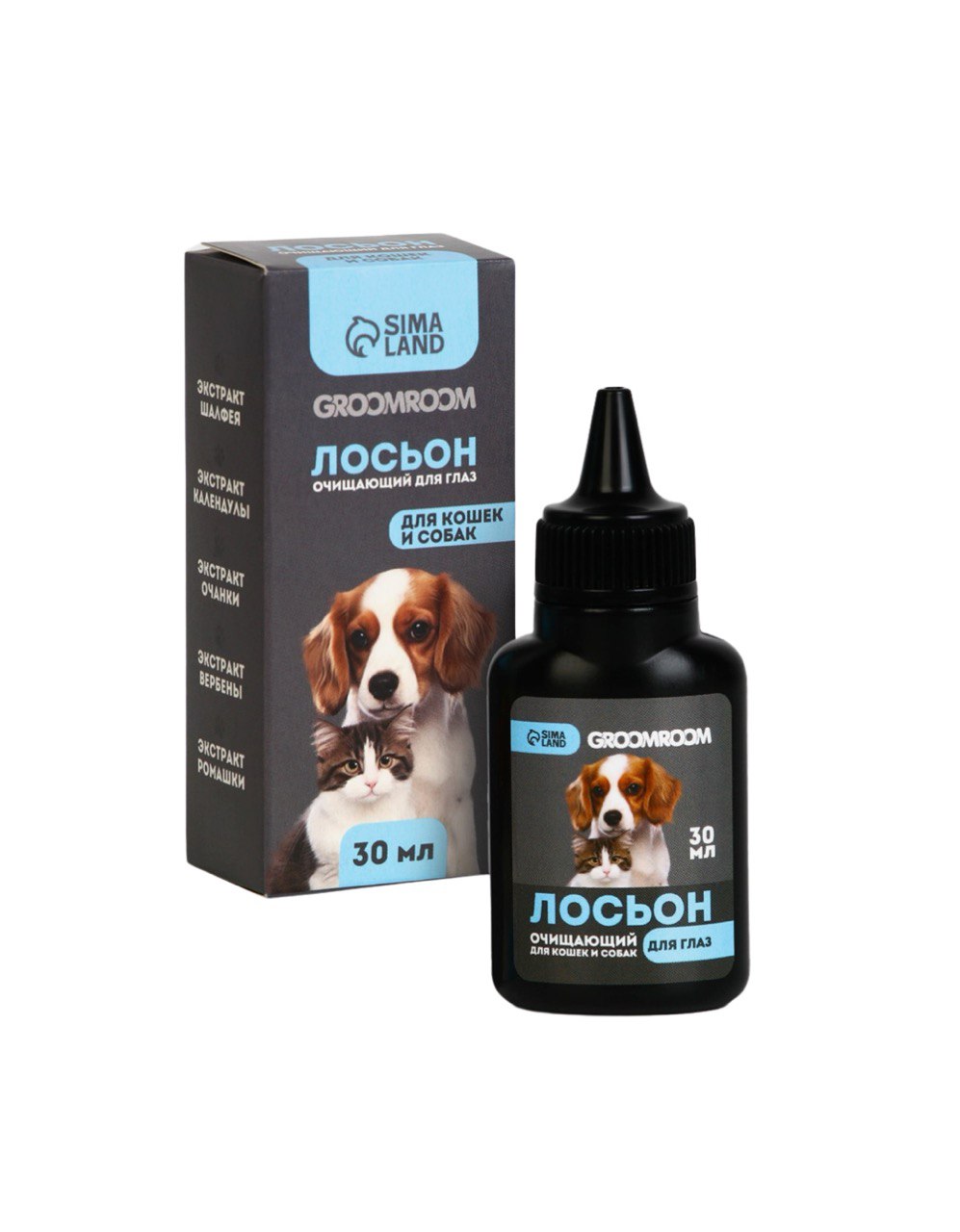 Лосьон для глаз Groomroom для кошек и собак, 30 мл