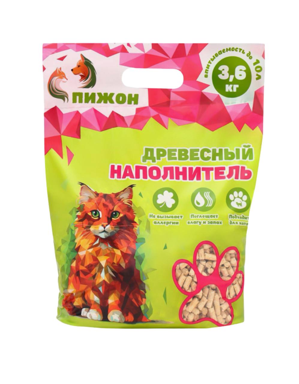 Наполнитель древесный «Пижон» 10 л