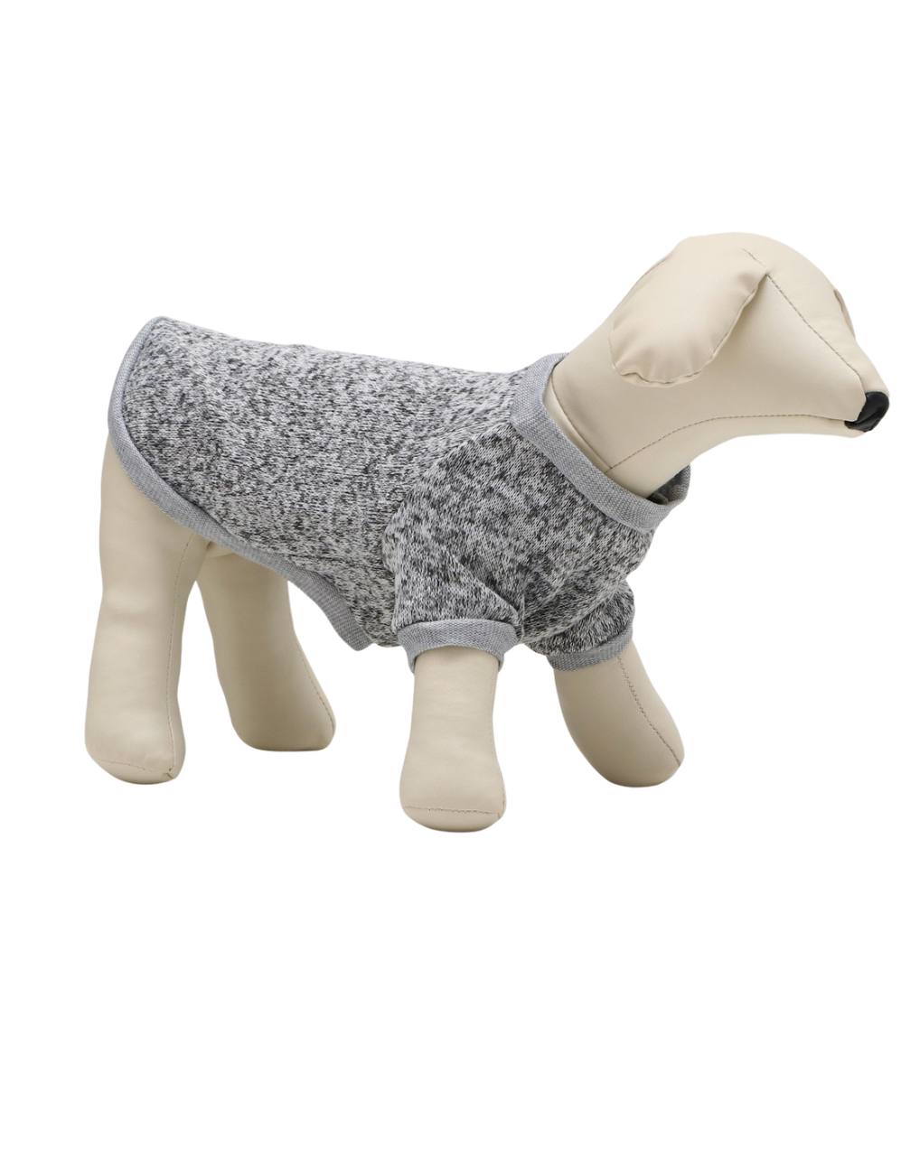 Свитер меланжевый, размер S (ДС 20, ОШ 23, ОГ 25 см), серый