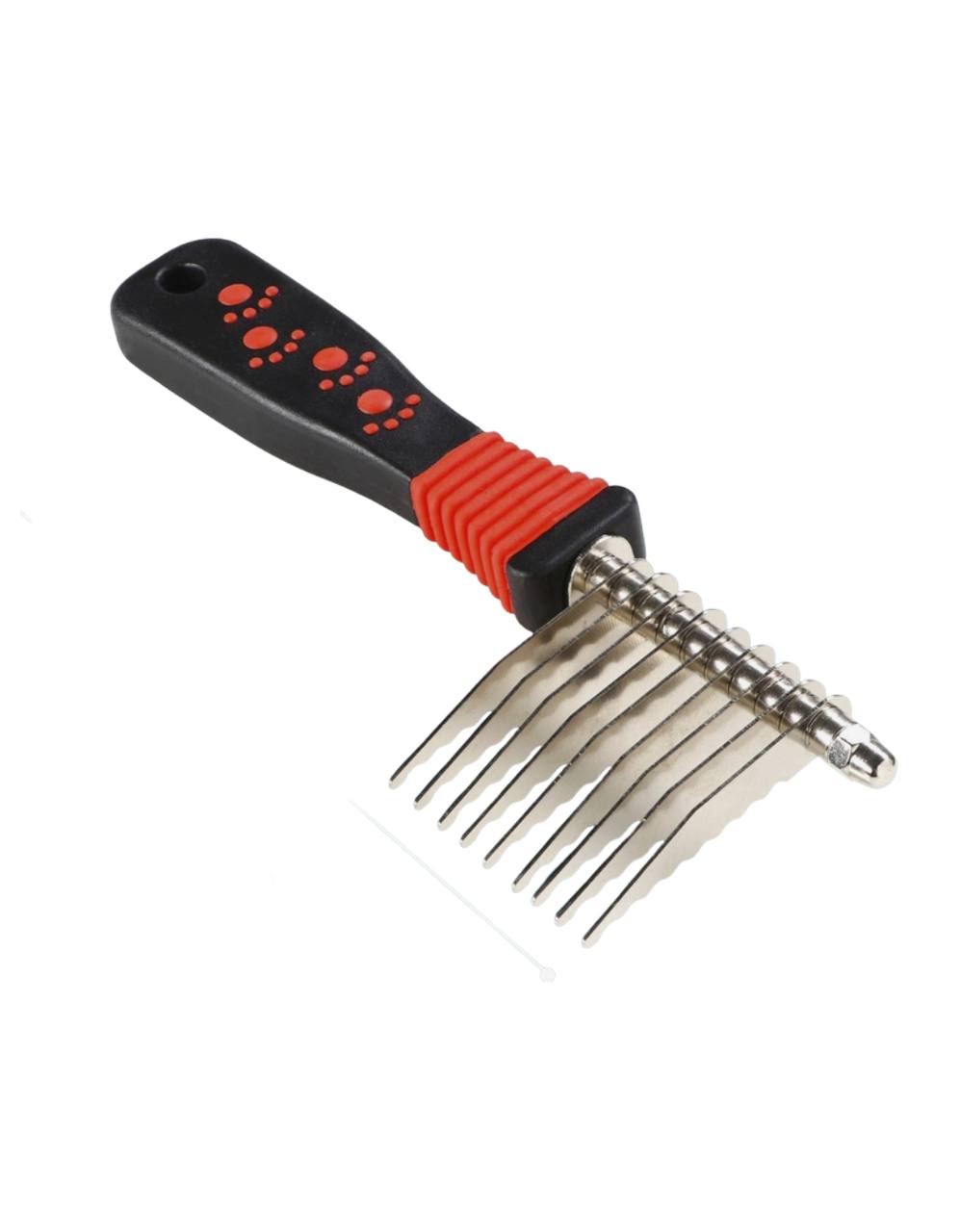 Колтунорез боковой 9 лезвий, 6,5 х 19 см, чёрно-красный