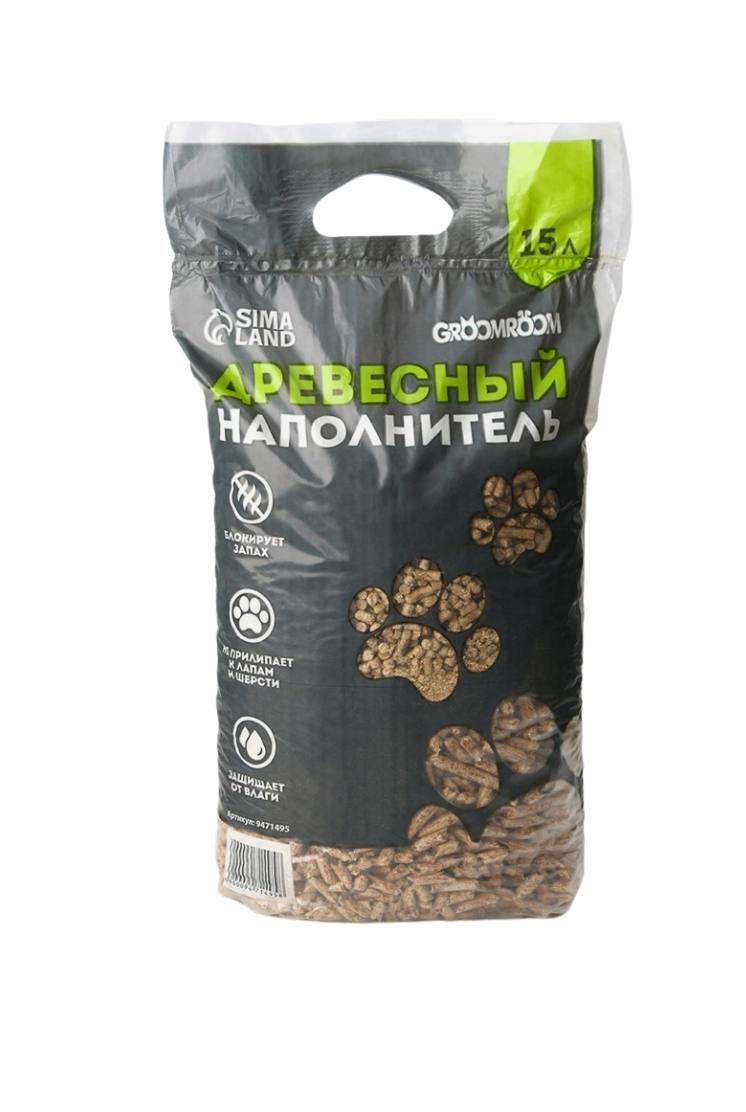 Наполнитель древесный Groomroom, 15 л