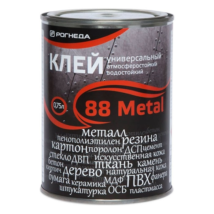 Клей Рогнеда 88 Metal, ЗАО "НПП Рогнеда", универсальный, водостойкий, высокопрочный, 0.9л.