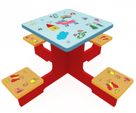 Столик детский 1250х1250х620