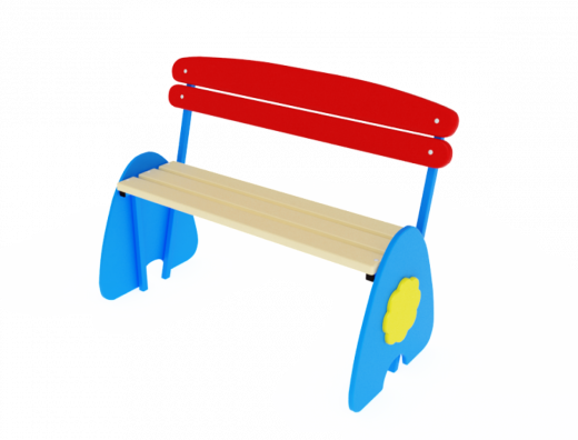 Скамья Солнышко со спинкой 1200х600х900