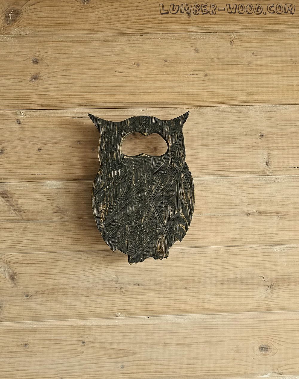 Сова. Настенный светильник из бука. арт. 7008