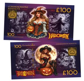 100 фунтов Шотландия — Helloween. Хэллоуинская ночь. Памятная банкнота. UNC Oz
