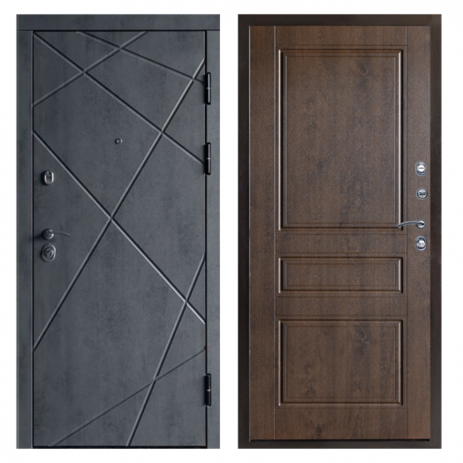 Входная дверь Termo-door Лучи Бетон - Классика Дуб