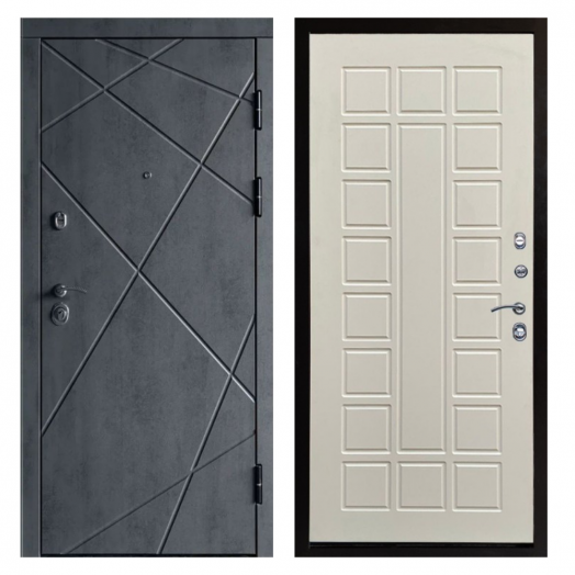 Входная дверь Termo-door Лучи Бетон - Престиж Бежевый матовый