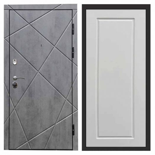 Входная дверь Termo-door Лучи Бетон - Гранд Белый софт