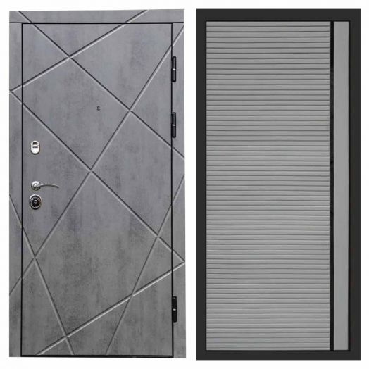 Входная дверь Termo-door Лучи Бетон - Porte Грей софт