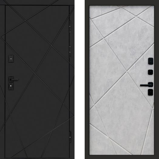Входная дверь Termo-door Лучи Black - Лучи Бетон светлый
