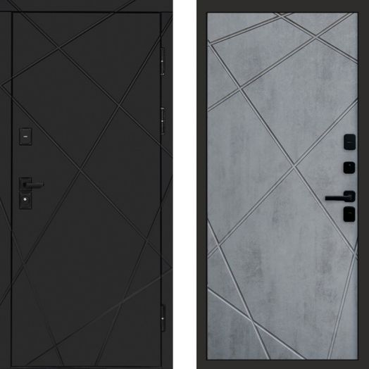Входная дверь Termo-door Лучи Black - Лучи Бетон темный