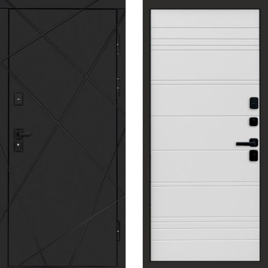 Входная дверь Termo-door Лучи Black - White Line