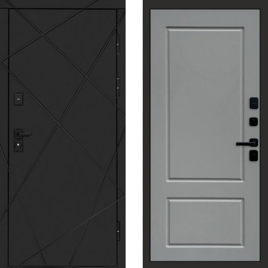 Входная дверь Termo-door Лучи Black - Марсель Грей софт