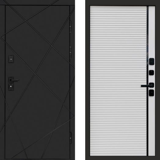 Входная дверь Termo-door Лучи Black - Porte white
