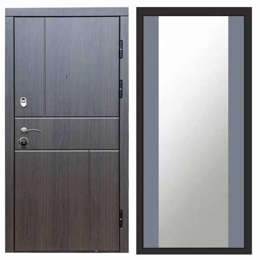 Входная дверь Termo-door Вертикаль Венге - Зеркало Грей софт