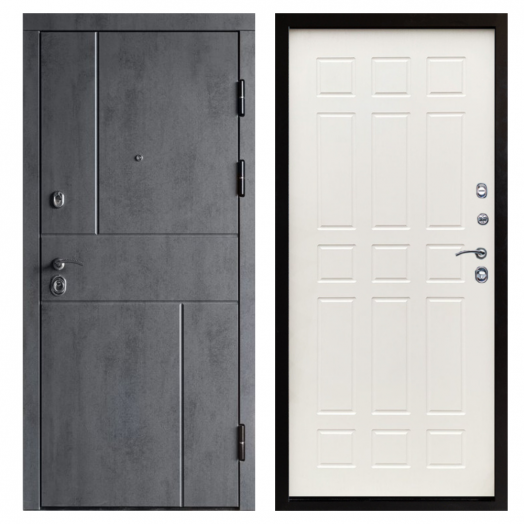 Входная дверь Termo-door Вертикаль Бетон - Спарта Белое дерево