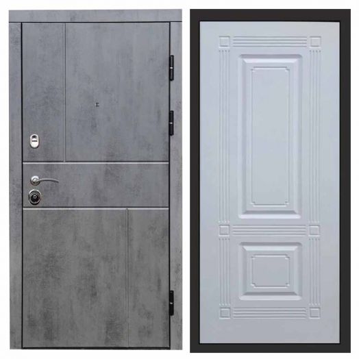 Входная дверь Termo-door Вертикаль Бетон - Мадрид Белый софт