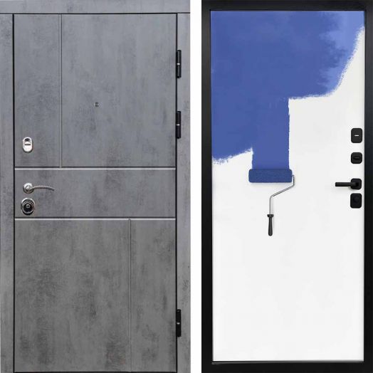 Входная дверь Termo-door Вертикаль Бетон - Грунт под покраску