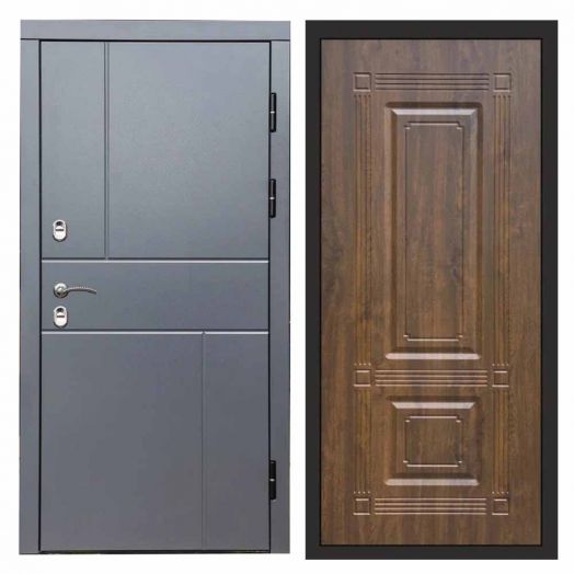 Входная дверь Termo-door Вертикаль Грей - Мадрид Дуб