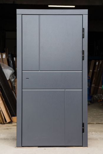 Входная дверь Termo-door Вертикаль Грей - FLAT Черный кварц