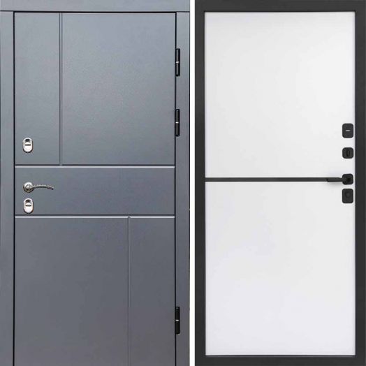 Входная дверь Termo-door Вертикаль Грей - Нео White