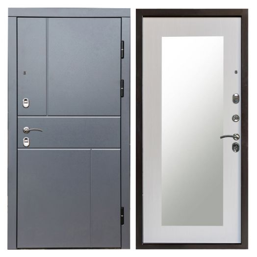 Входная дверь Termo-door Вертикаль Грей - Зеркало триумф Лиственница