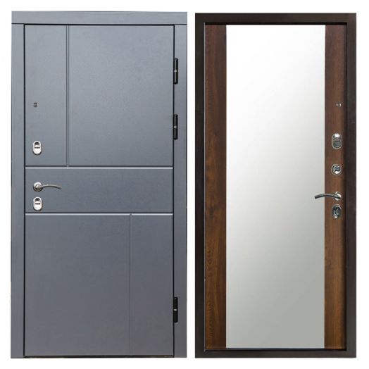 Входная дверь Termo-door Вертикаль Грей - Зеркало триумф Дуб