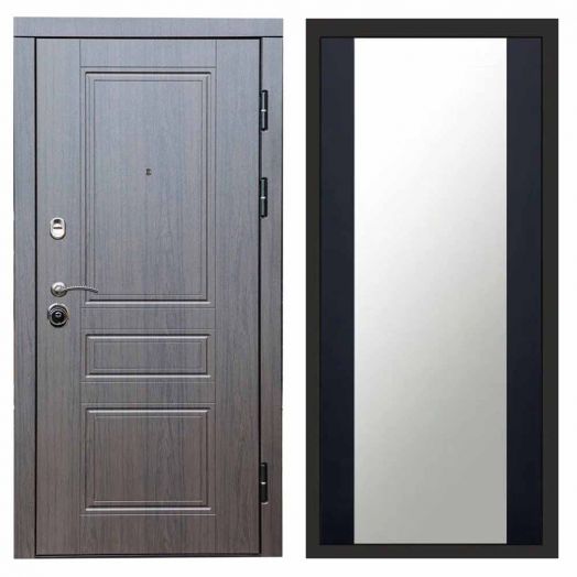 Входная дверь Termo-door Орегон Венге - Зеркало Черный кварц+тонировка