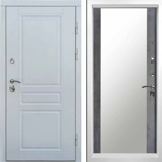 Входная дверь Termo-door Орегон WHITE - Зеркало Бетон темный