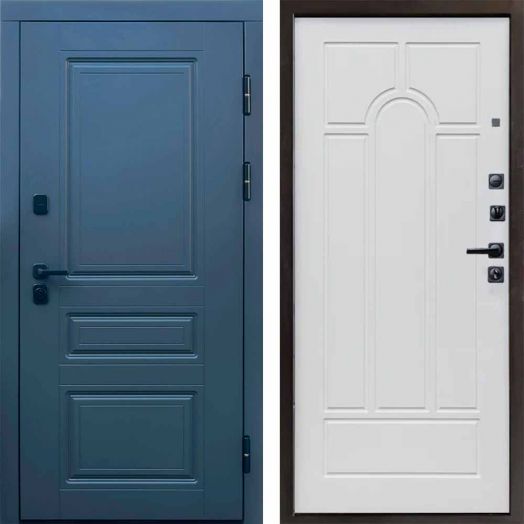 Входная дверь Termo-door Орегон Графит - Арка Белое дерево