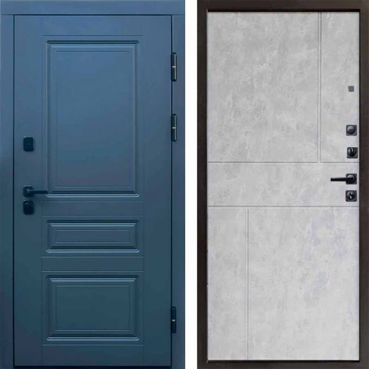 Входная дверь Termo-door Орегон Графит - Горизонт Бетон светлый