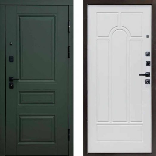 Входная дверь Termo-door Орегон Грин - Арка Белое дерево