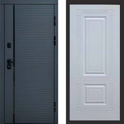 Входная дверь Termo-door Графит line - Мадрид Белый софт