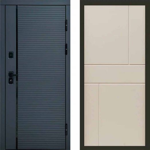 Входная дверь Termo-door Графит line - Горизонт Слоновая кость