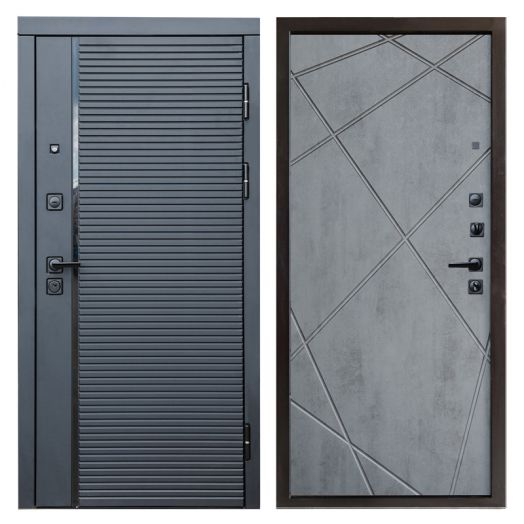 Входная дверь Termo-door Black Line - Лучи Бетон темный