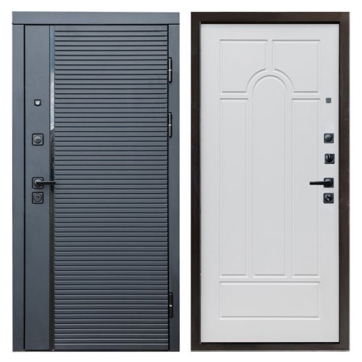 Входная дверь Termo-door Black Line - Арка Белое дерево